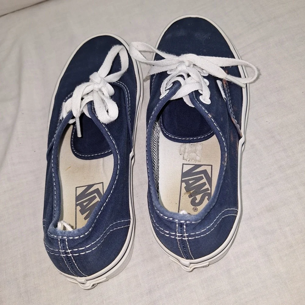 Y2k Retro Americana Vans Navy Blue Men 4.5 Women's 6 Authentic Low Top Sneakers